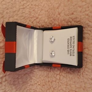 NWT White Sapphire Sterling Silver Earrings